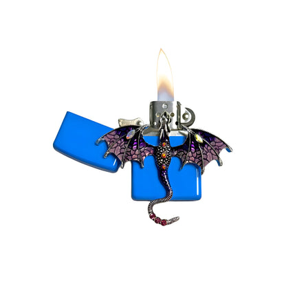 Sky Blue - Enchanted Purple Dragon Lighter - Regular Flame