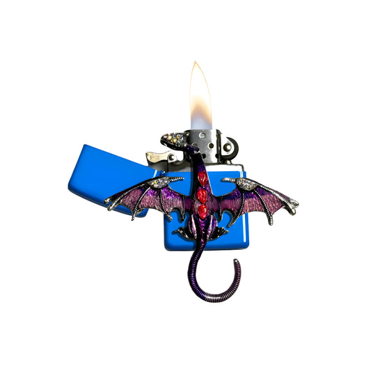 Sky Blue - Mystic Purple Dragon Lighter - Regular Flame