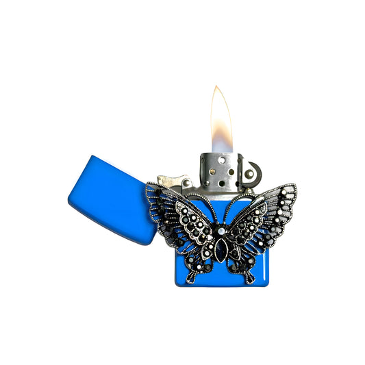 Sky Blue - Gothic Butterfly Lighter - Regular Flame