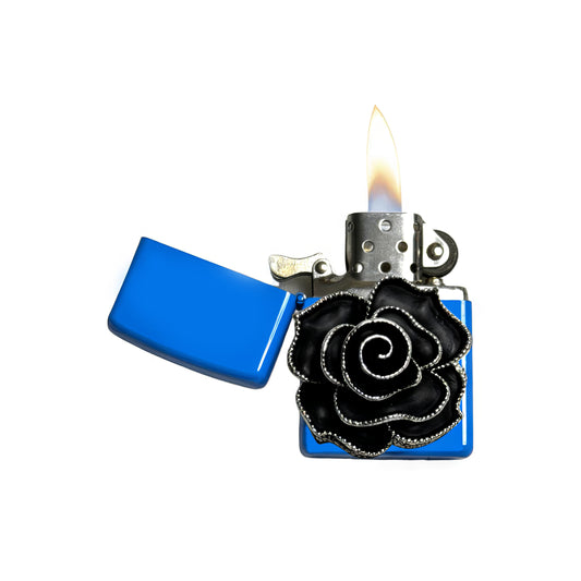 Sky Blue - Gothic Rose Lighter - Regular Flame