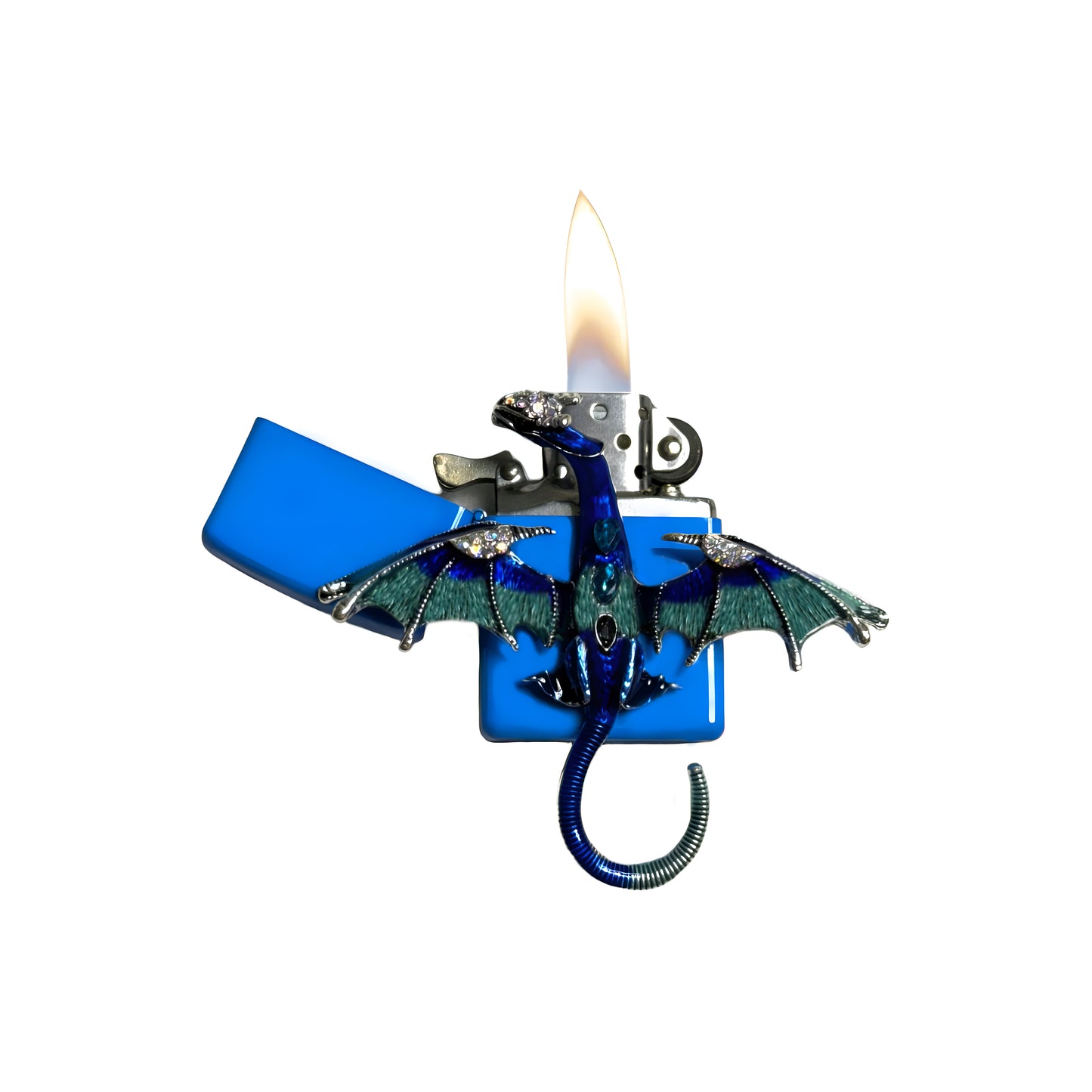 Sky Blue - Mystic Blue Dragon Lighter - Regular Flame