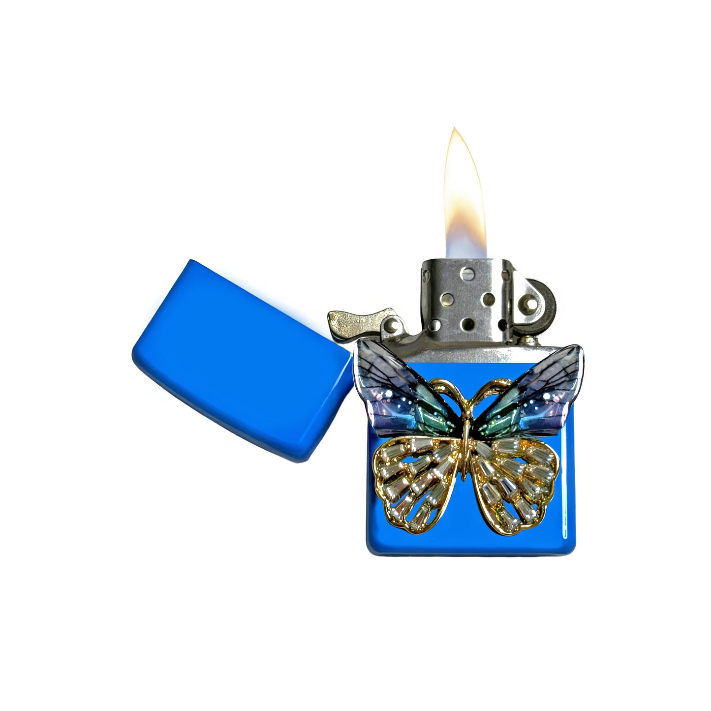 Sky Blue - Mystic Butterfly Lighter - Regular Flame