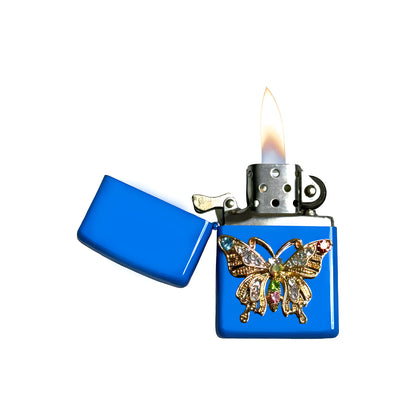 Sky Blue - Ornate Butterfly Lighter - Regular Flame