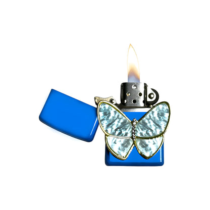 Sky Blue - Pearl Butterfly Lighter - Regular Flame