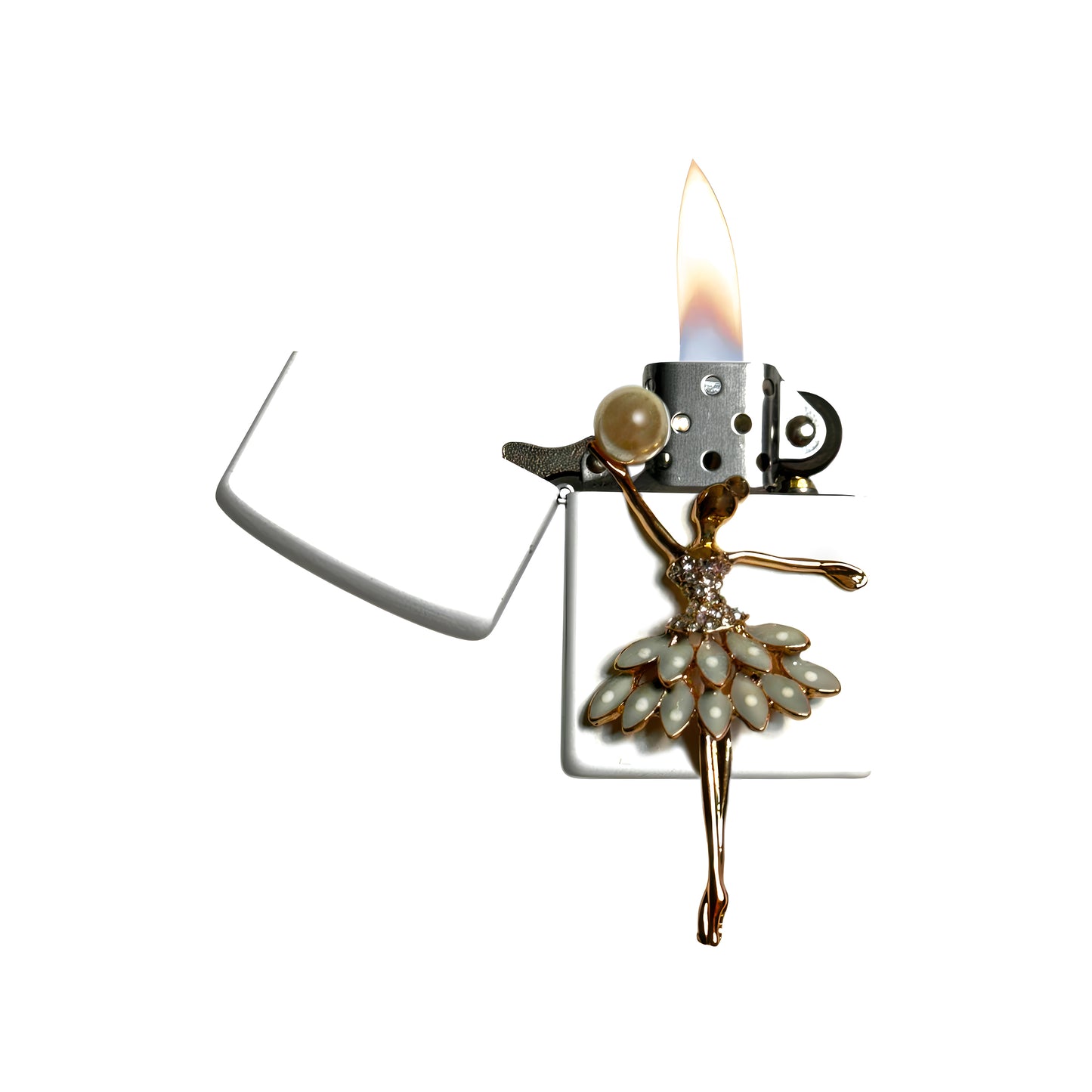 White - Elegant Ballerina Lighter - Regular Flame