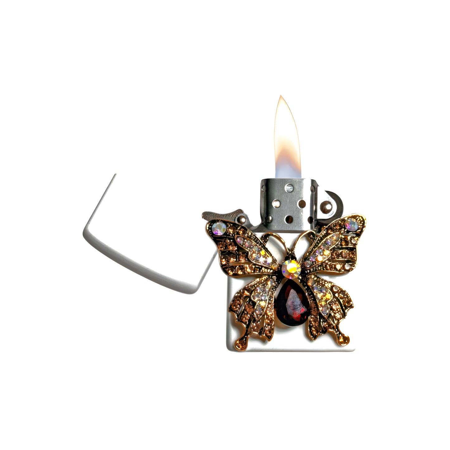 White - Elegant Butterfly Lighter - Regular Flame