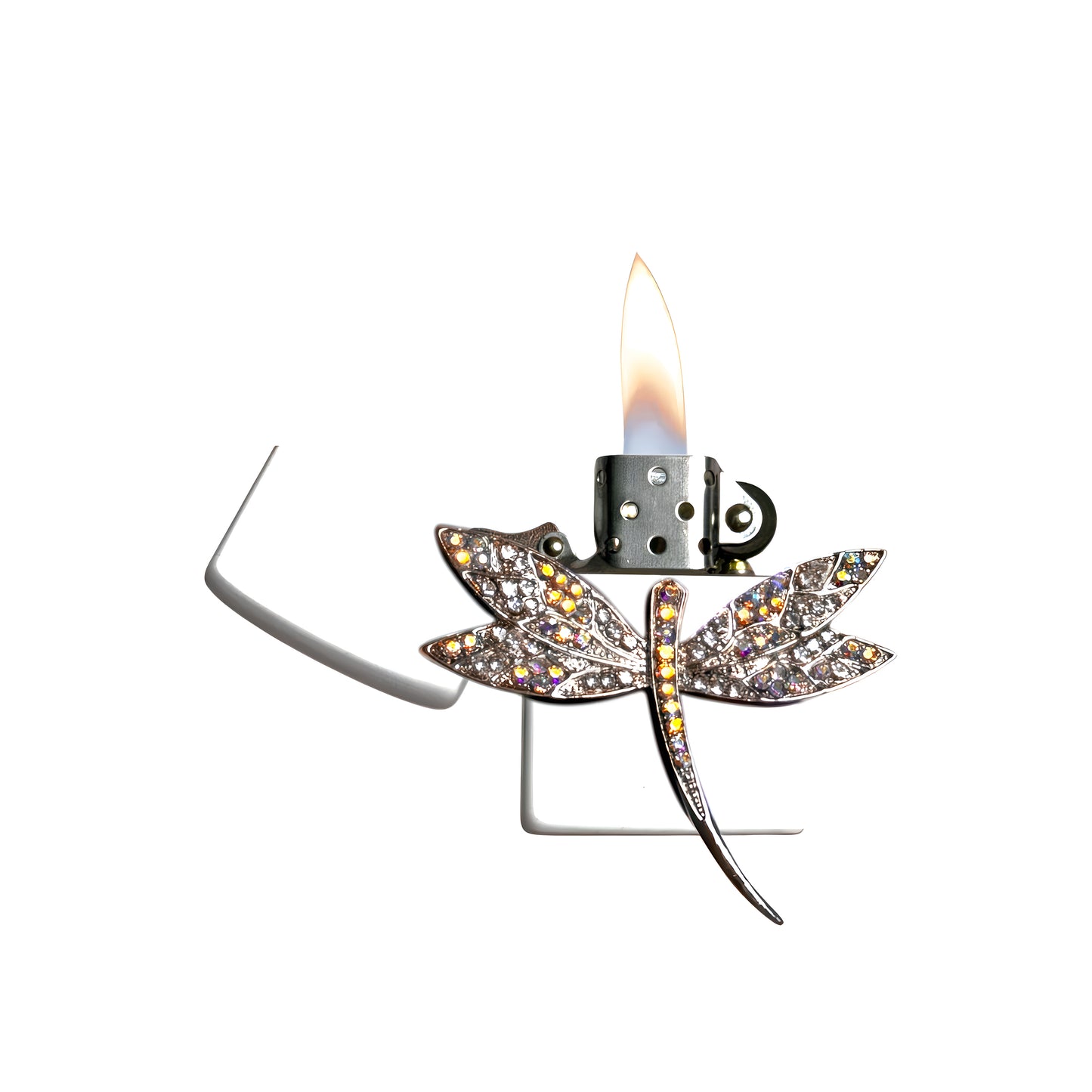 White - Elegant Dragonfly Lighter - Regular Flame