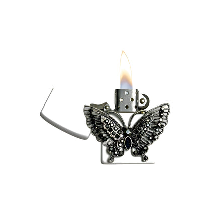 White - Gothic Butterfly Lighter - Regular Flame