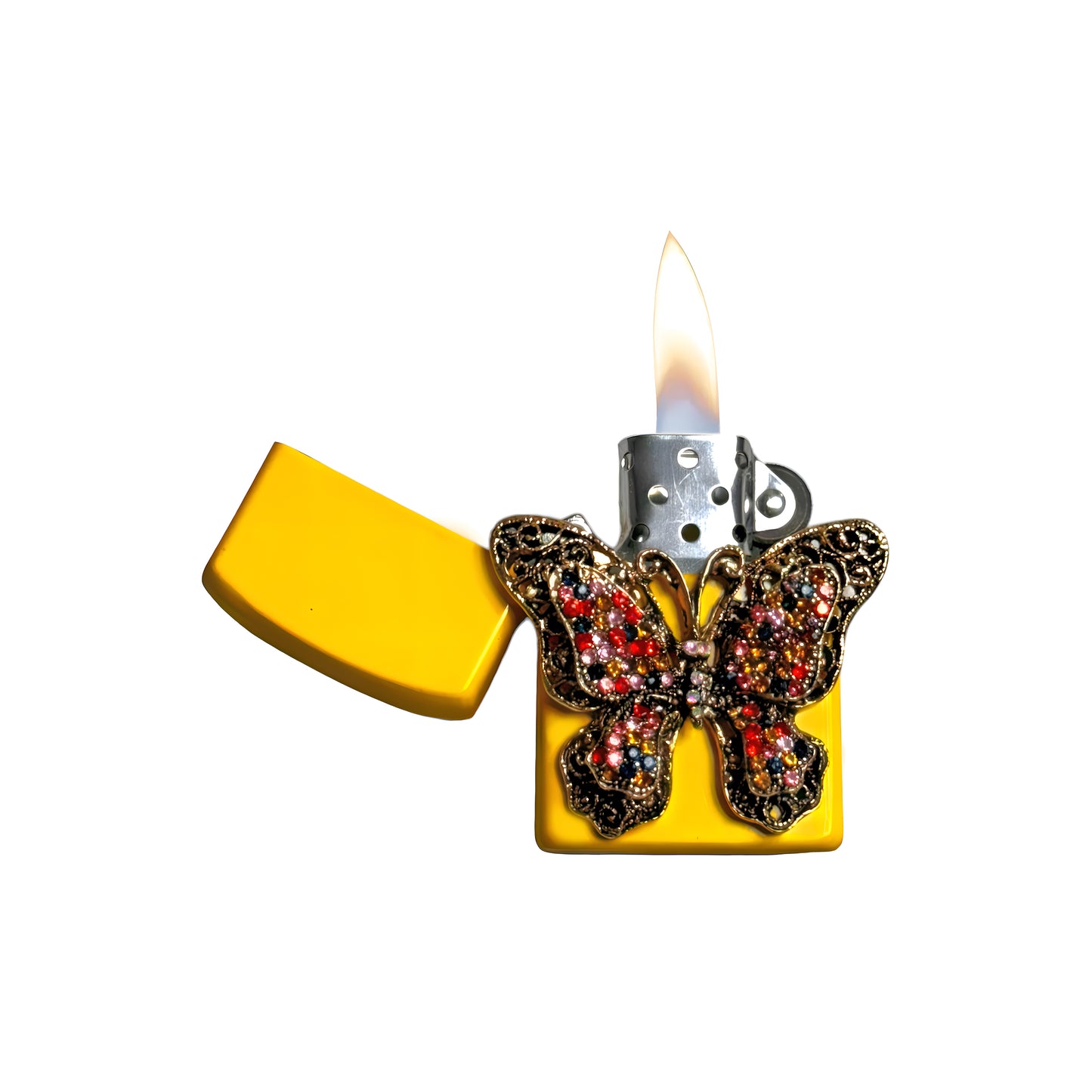 Yellow - Elegant Gothic Butterfly Lighter - Regular Flame