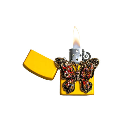 Yellow - Elegant Gothic Butterfly Lighter - Regular Flame