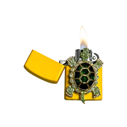 Yellow - Elegant Green Turtle Lighter - Regular Flame