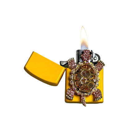 Yellow - Elegant Pink Turtle Lighter - Regular Flame