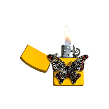 Yellow - Gothic Red Butterfly Lighter - Regular Flame