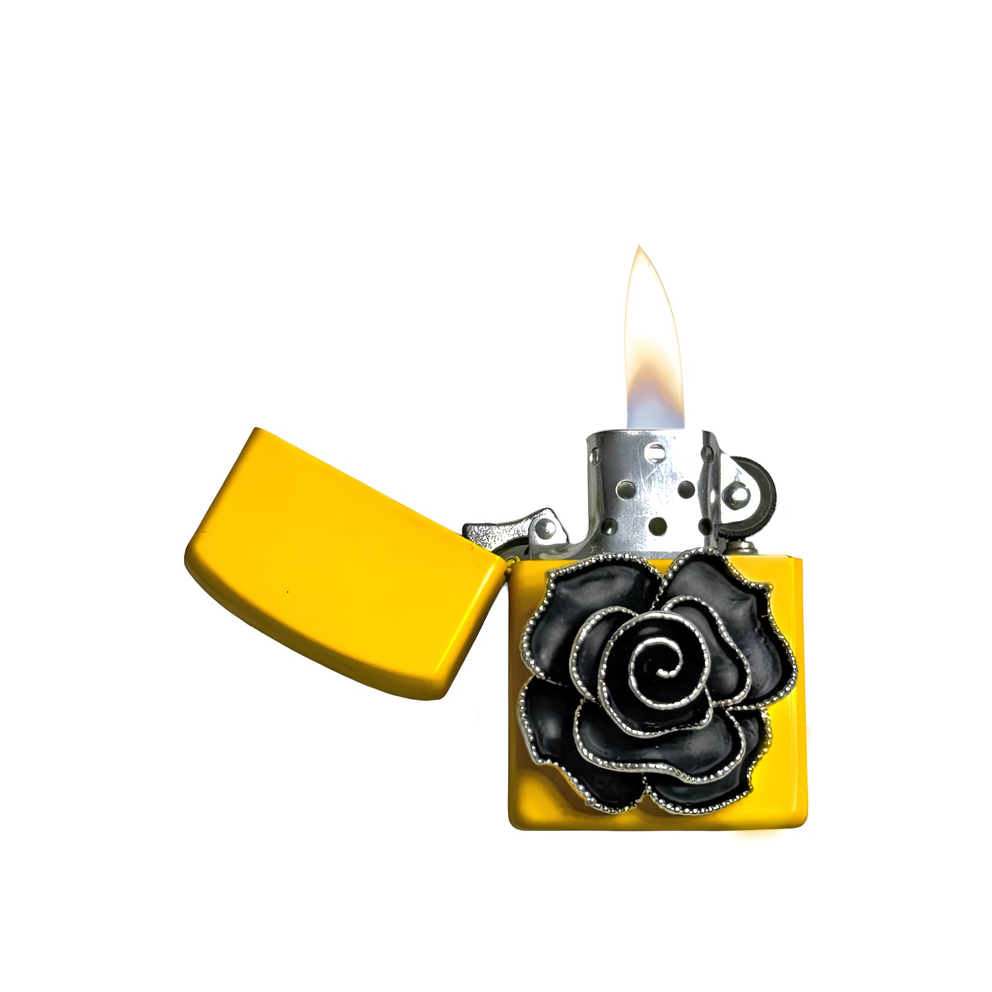 Yellow - Gothic Rose Lighter - Regular Flame