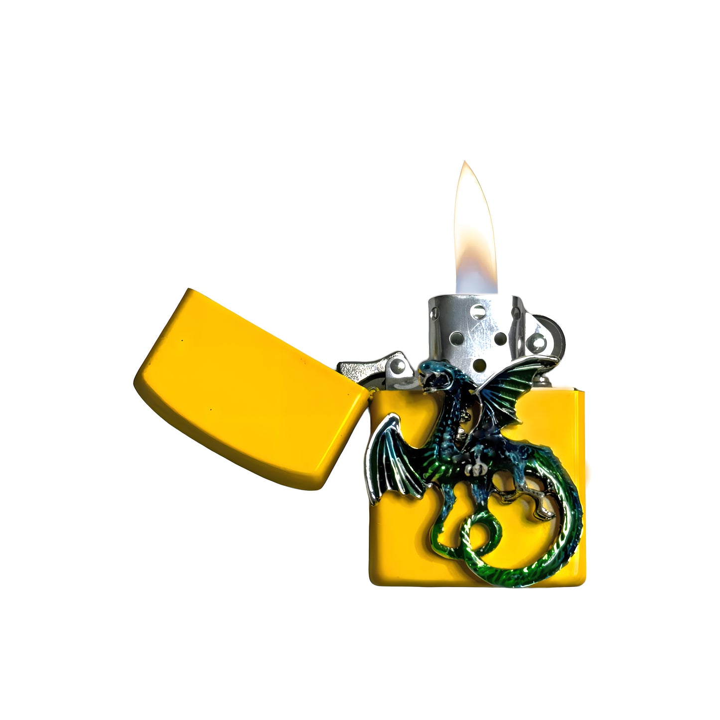 Yellow - Green Dragon Lighter - Regular Flame