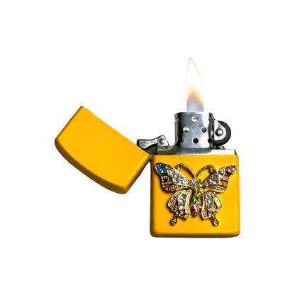 Yellow - Ornate Butterfly Lighter - Regular Flame