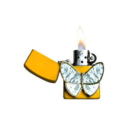 Yellow - Pearl Butterfly Lighter - Regular Flame