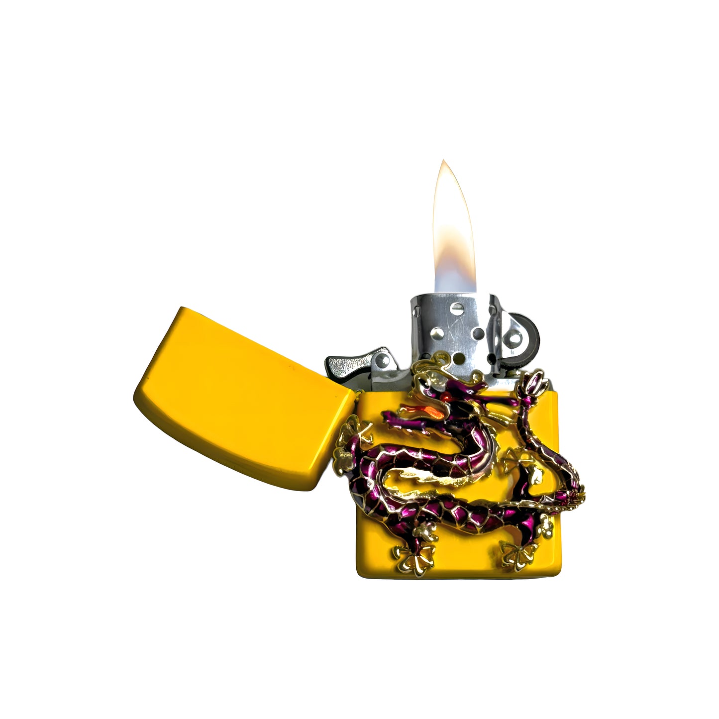 Yellow - Purple Dragon Lighter - Regular Flame