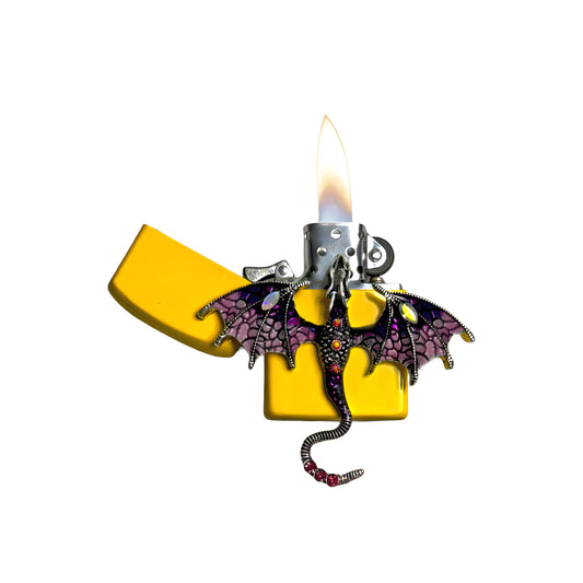 Yellow - Enchanted Purple Dragon Lighter - Regular Flame